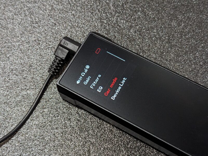 FIIO BTR7の車モード設定画面